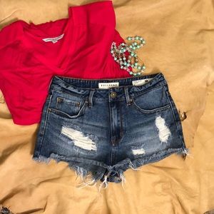 Bullhead Distressed high rise “cheeky” cut-offs